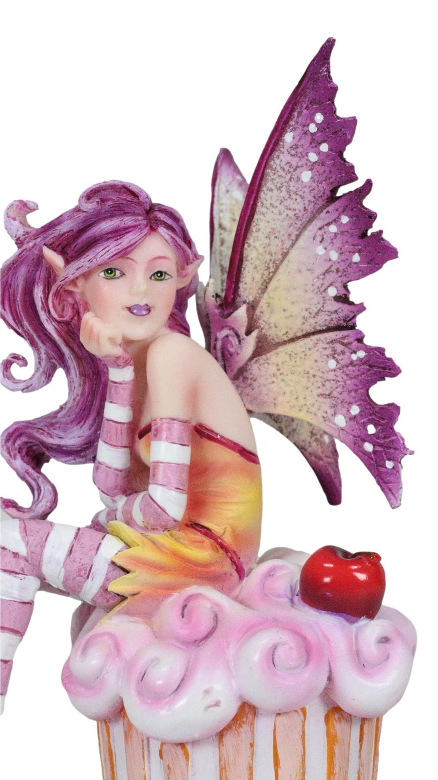 Colorful Amy Brown Pink Cherry Cupcake Fairy Statue Sweet Tooth Collection-6