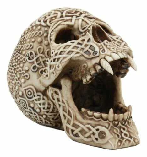 Celtic Knotwork Bloodlust Vampire Skull Ashtray Statue 7.5"L-5