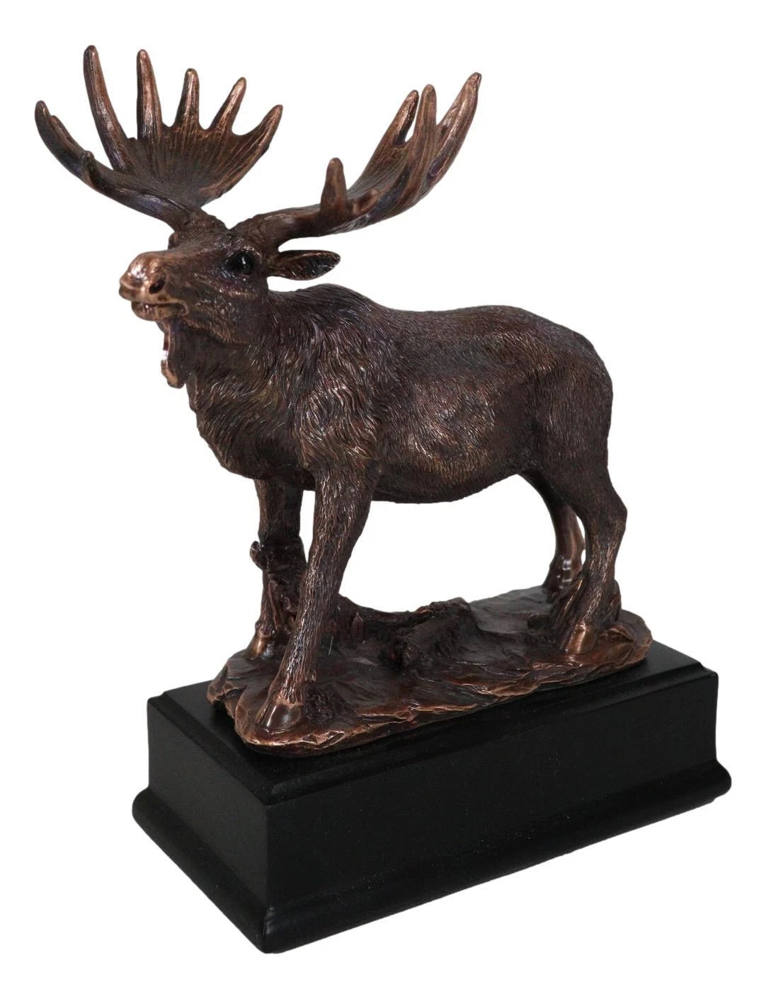 The Emperor Wild Elk Bull Moose Statue Bronze Electroplated Figurine With Base-9