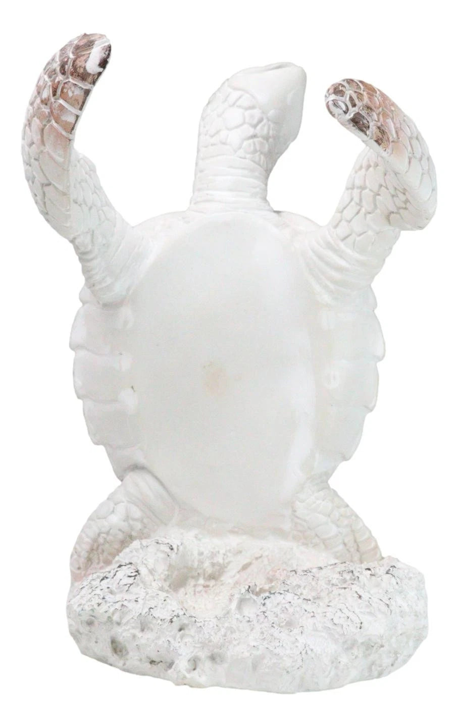Nautical Marine Distressed Antique White Sea Turtle Wine Bottle Holder Figurine-5