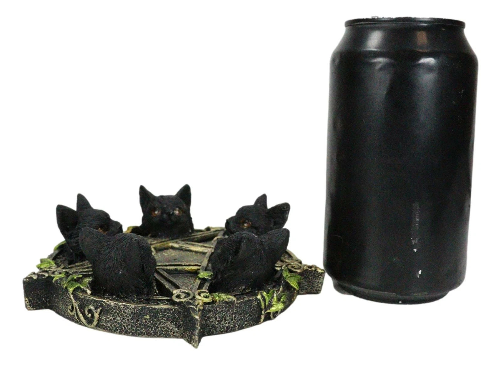 Celtic Wiccan Pentagram Ivy Penta 5 Black Cats Witching Hour Incense Burner-6