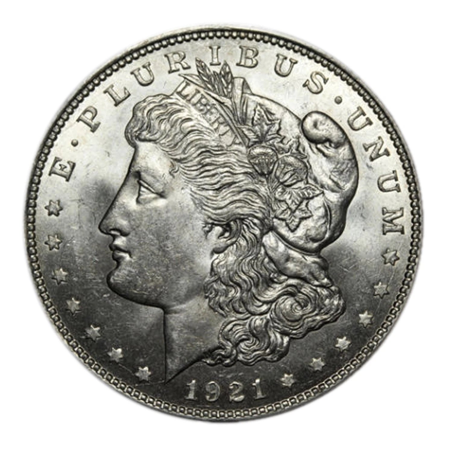 1921 90% Silver Morgan Dollar Brilliant Uncirculated-2