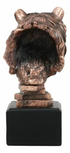 Wildlife Roaring Bear Bust Statue Bronze Electroplated Bear Figurine With Base-5