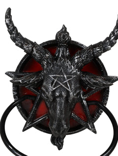 Sabbatic Goat Of Mendes Baphomet With Blood Pentagram Head Door Knocker-5