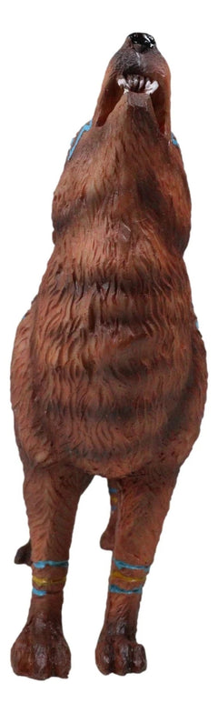 Eagle Vision Native Tribal Howling Wolf Totem Spirit Figurine Collection 6.25"L-4