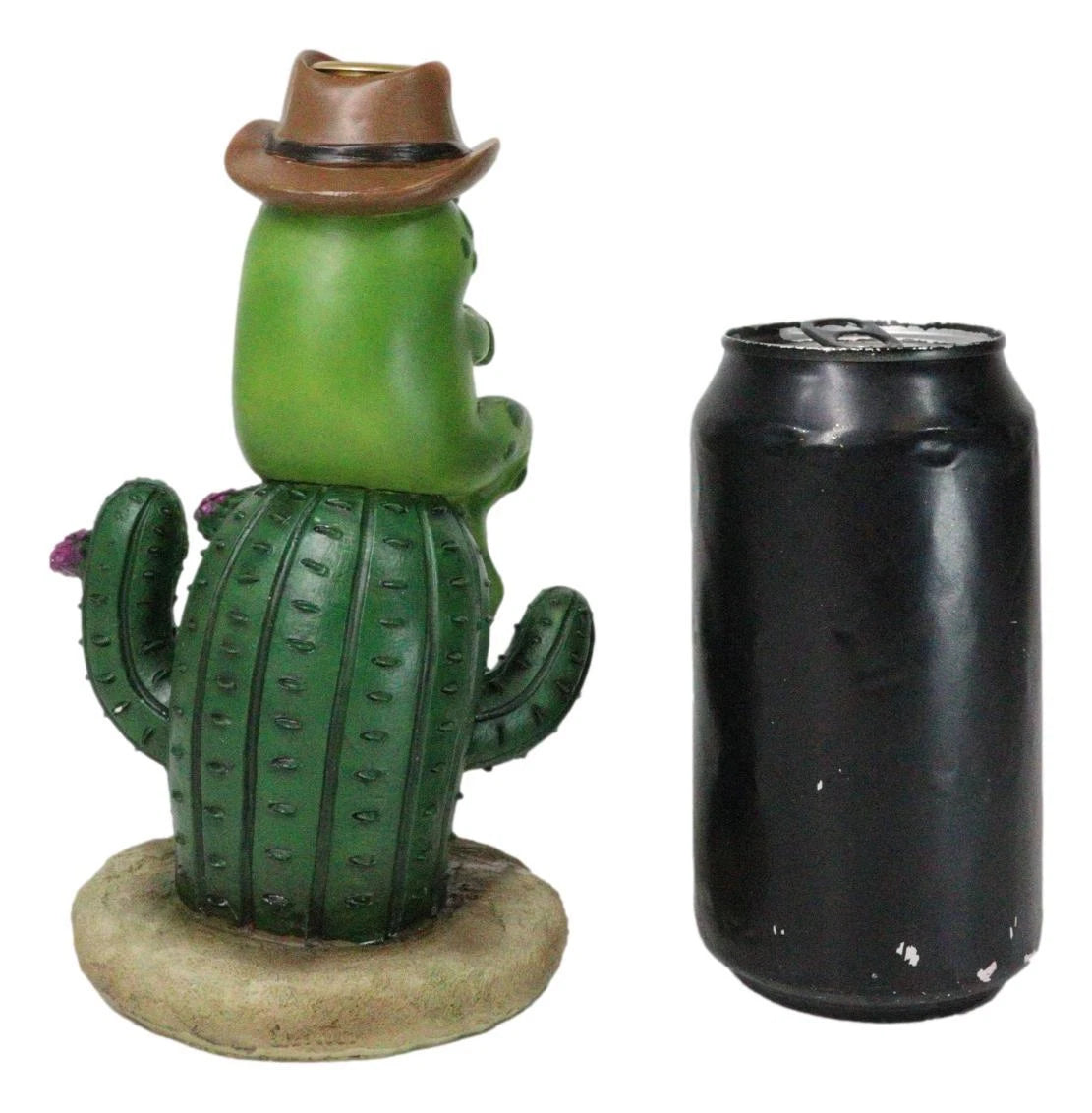 Western Outlaw Cowboy Frog On Cactus Backflow Incense Cone Burner Figurine-7