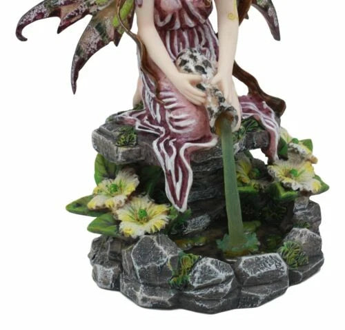 Mythical Goddess Moss Fairy With Elixir Of Youth By Sacred Lagoon Statue 8"Tall-4