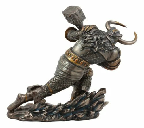 Asgard God Of Thunder Thor Wielding Mjolnir Hammer Figurine Charging Thor Statue-6