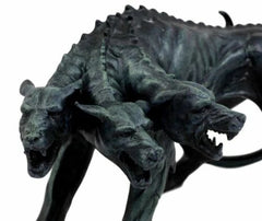 Faux Stone Greek Guardian Hydra Hound Dogs Of Hades Cerberus Statue 7.75"L-6