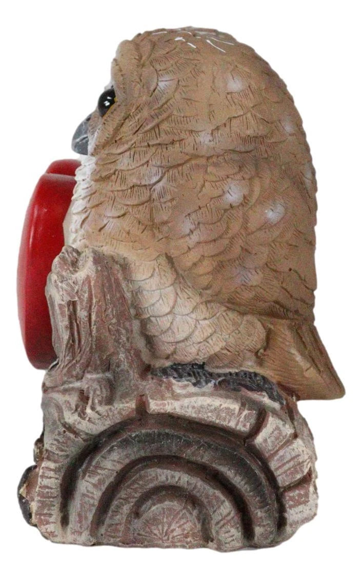 Romantic Owl Couple Statue Owl Always Love You Owl Lovebirds Holding Heart Sign-4