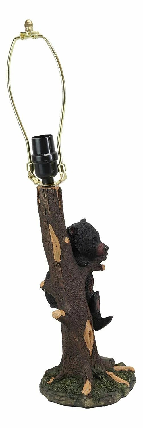 Lámpara de mesa con diseño de oso negro colgado en una rama de árbol, con pantalla de 56 cm de alto-7