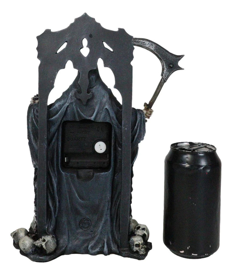 Black Death Grim Reaper With Scythe Time Waits For No Man Table Clock Figurine-5