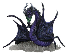 Earth Elemental Purple Moonlight Spider Arachnafaria Dragon On Crystals Statue-4