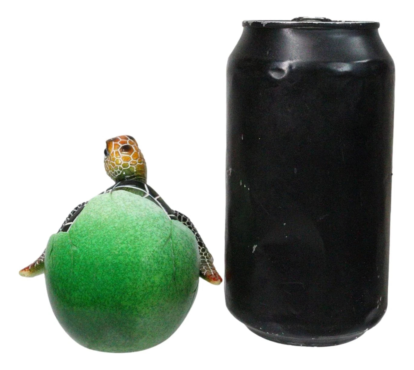 Green Nautical Marine Sea Turtle Hatchling Emerging Out of Egg Mini Figurine-3