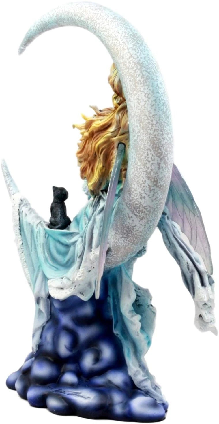 Large Celestial Moon Water Elemental Fairy Statue 11"H By Nene Thomas-6
