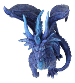 Ruth Thompson Fantasy Blue Check Mate Dragon With Majestic Horns Statue 9" Tall-8