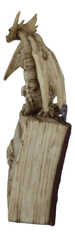 Skeleton Bone Dragon On Spell Book Of The Dead Skull Mummy LED Light Figurine-6