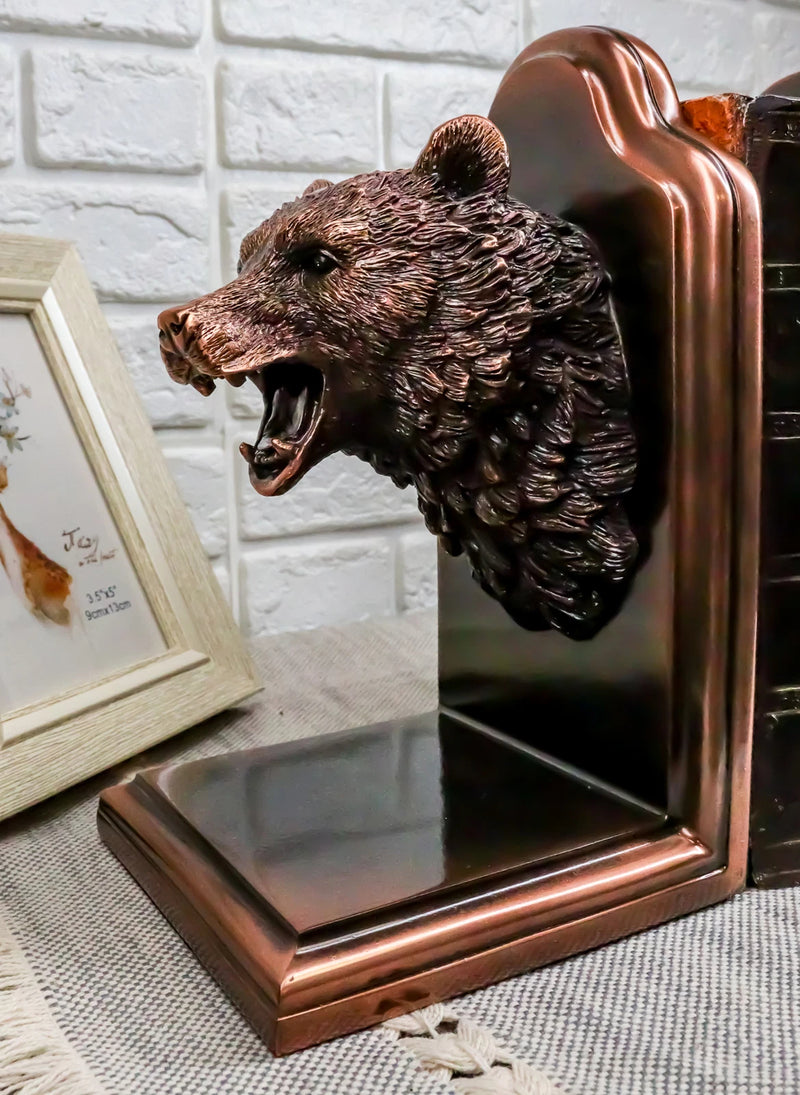 Wall Street Stock Market Bull VS Bear Bookends Bronze Electroplated Figurine-8
