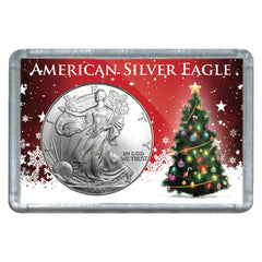 Moneda de plata americana de $1 de 1999 con diseño de árbol de Navidad-1