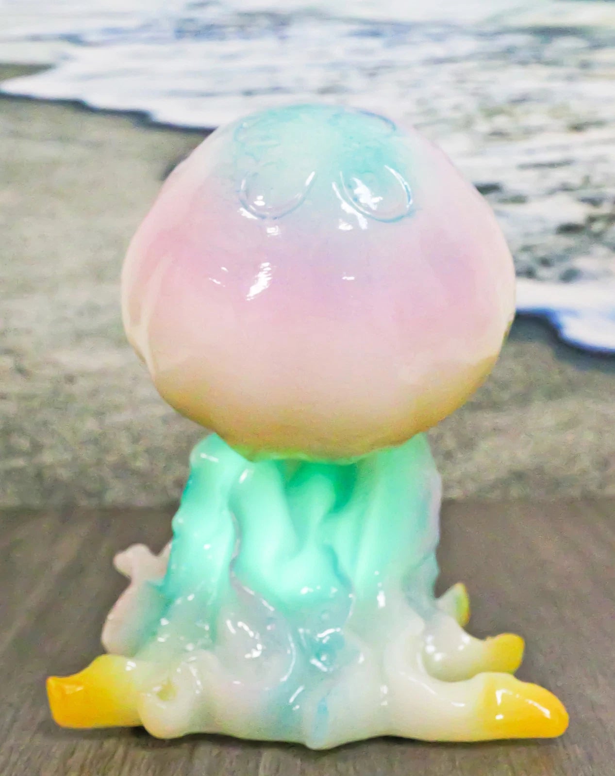 Nautical Colorful LED Glow Light Acrylic Resin Jellyfish Sea Jellies Figurine-1