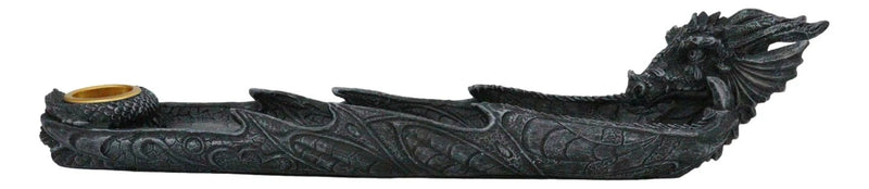 Gothic Gargoyle Dragon Head And Body Incense Burner and Taper Candle Holder-2