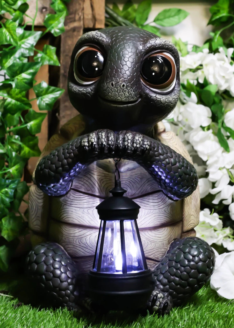 Marine Coastal Baby Turtle Tortoise Statue Carrying Solar LED Lantern Light-1
