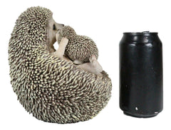 Realistic Cuddle Time Baby Hedgehog with Mother Lying On Its Back Figurine-6