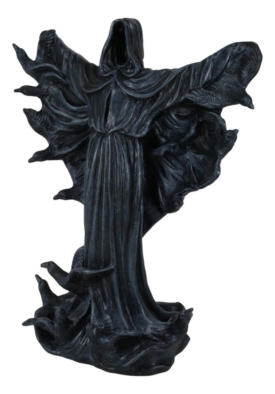 The Dark Lord Boogeyman Black Death Grim Reaper With Raven Crows Figurine-5
