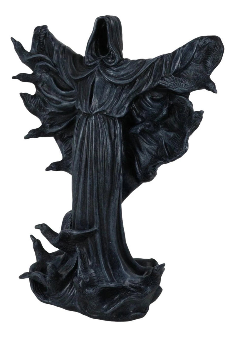 The Dark Lord Boogeyman Black Death Grim Reaper With Raven Crows Figurine-5