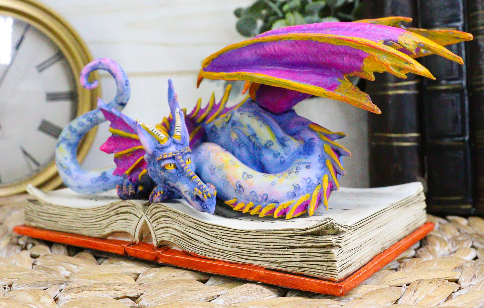 Amy Brown Fantasy Rainbow Book Wyrm Dragon Of Bibliography Figurine Decor Statue-5