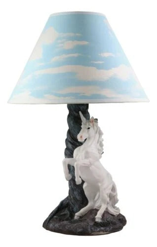 Enchanted Lights White Unicorn Sculptural Desktop Table Lamp With Shade-6