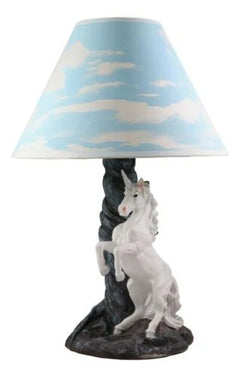 Enchanted Lights White Unicorn Sculptural Desktop Table Lamp With Shade-6