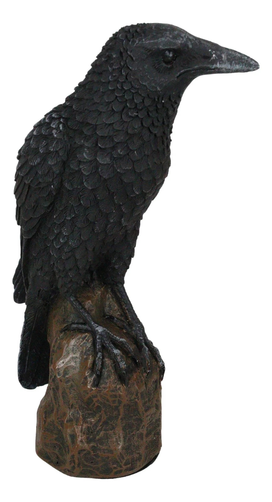Estatua gótica de cuervo, ave carroñera posada sobre una roca, figurita de 15 cm de alto-5