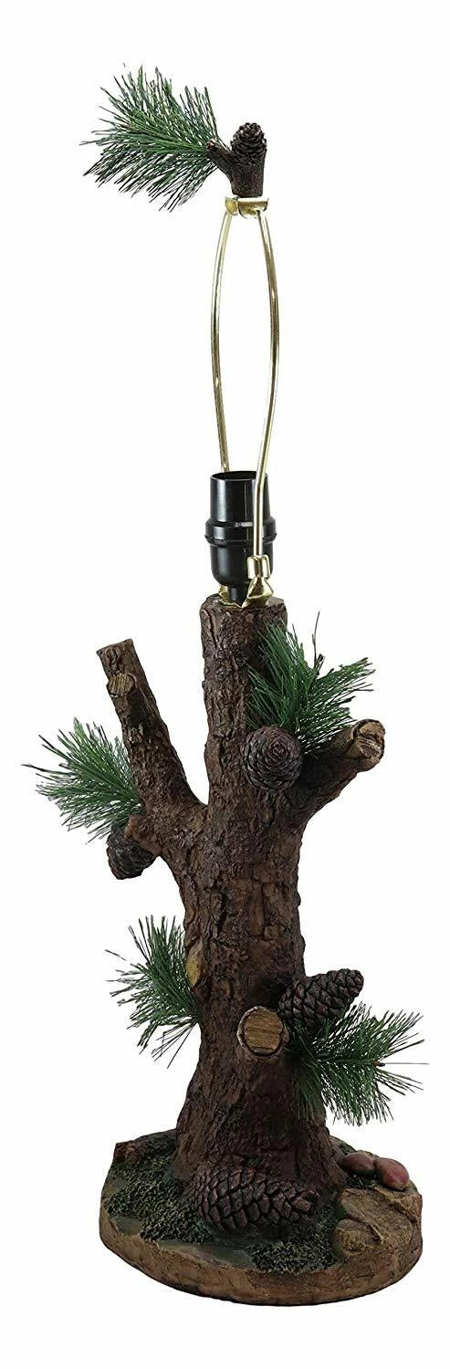 Large 26.75"H Vintage Rustic Mountain Pinecone Pine Tree Needles Bark Table Lamp-5