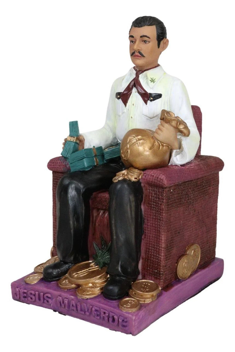 Jesus Malverde Statue Angel Of The Poor Sinaloa Figurine 6.25"Tall-4