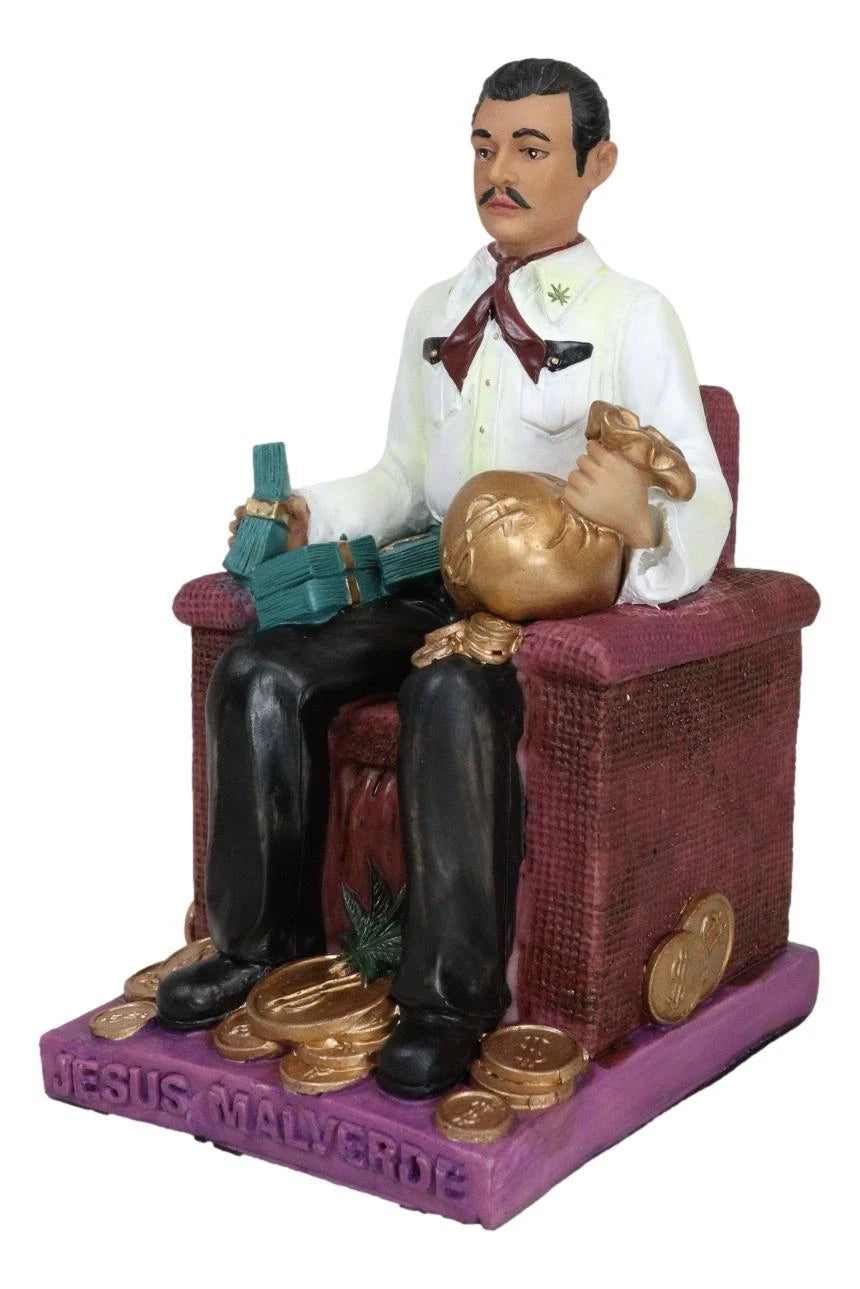 Jesus Malverde Statue Angel Of The Poor Sinaloa Figurine 6.25"Tall-4