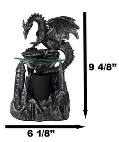 Dragon Castle Figurine, Smaug Electric Oil Burner & Tart Warmer Statue 9.5" Tall, Hand-Painted Fantasy Dragon Sculpture for Home Decor, Desk, Shelf, or Living Room Display-6