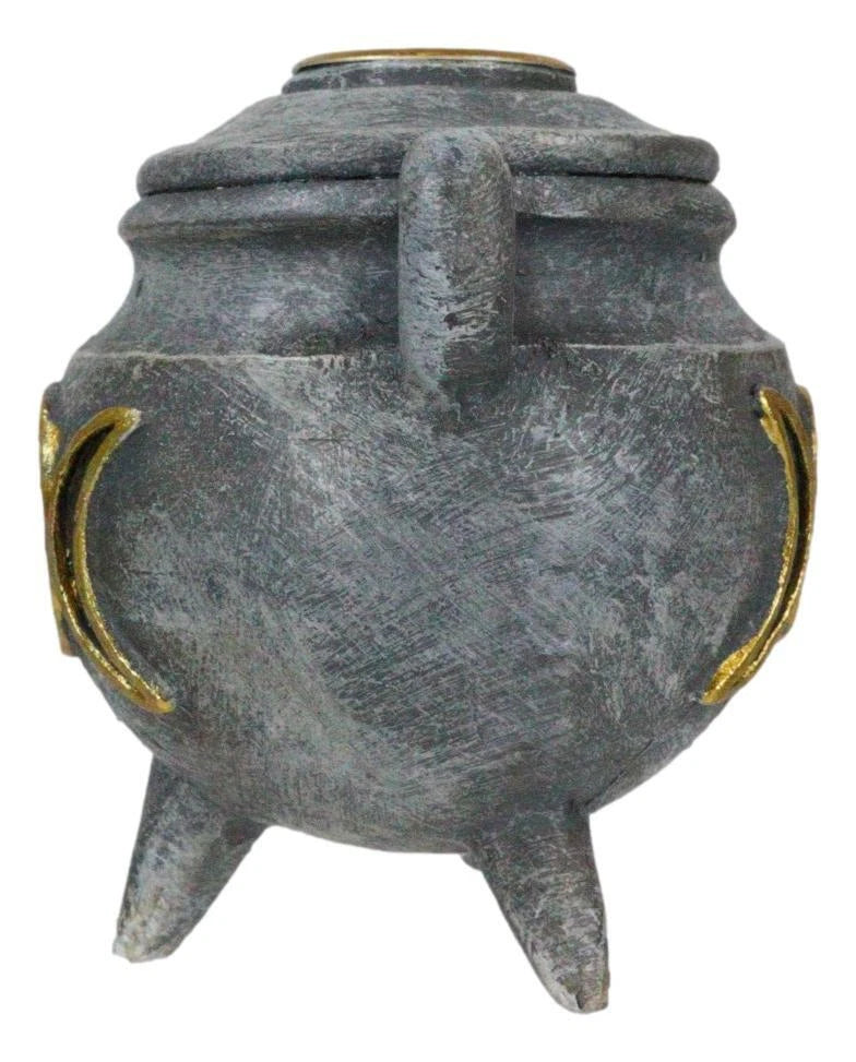 Witchcraft Wicca Triple Moon Goddess Cauldron Backflow Incense Holder Figurine-7