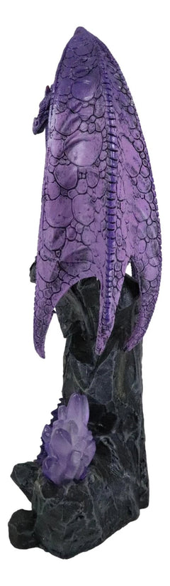 Large Hoarfrost Twilight Dragon Guarding LED Light Crystal Elements Statue-8