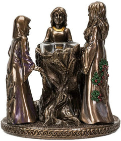 Triple Goddess Candle Holder, Mother Maiden Crone Figurine Home Decor for Living Room, Bedroom, Meditation Space, Witchcraft, Pagan, or Spiritual Display-4