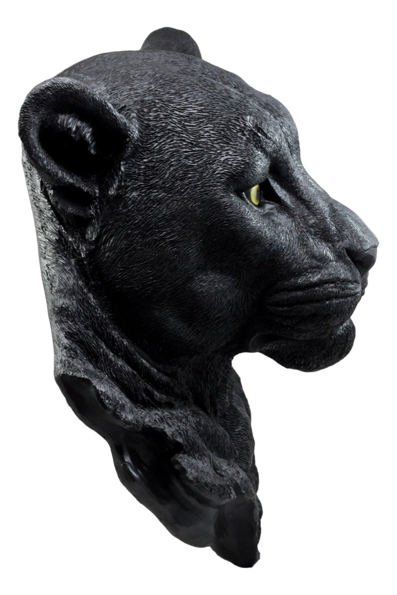 Large Black Panther Head Wall Decor Plaque 16"Tall Jaguar Wall Bust Plaque-4
