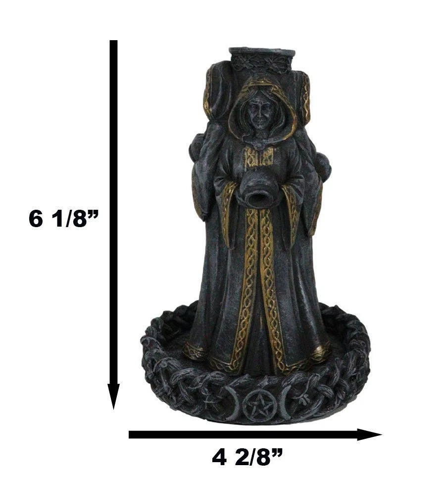 Wicca Triple Moon Goddess Maiden Mother And Crone Pagan Backflow Incense Burner-6