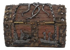 Kraken Octopus Pirate Haunted Chained Skull Treasure Chest Jewelry Box 5"L-7