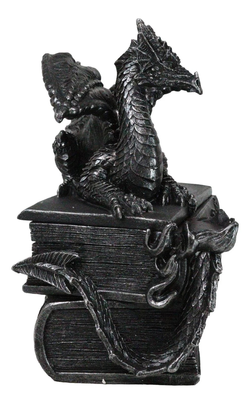 Medieval Fantasy Dragon Guardian of Knowledge Secret Trinket Box Figurine 8.25"H-4