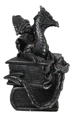 Medieval Fantasy Dragon Guardian of Knowledge Secret Trinket Box Figurine 8.25"H-4