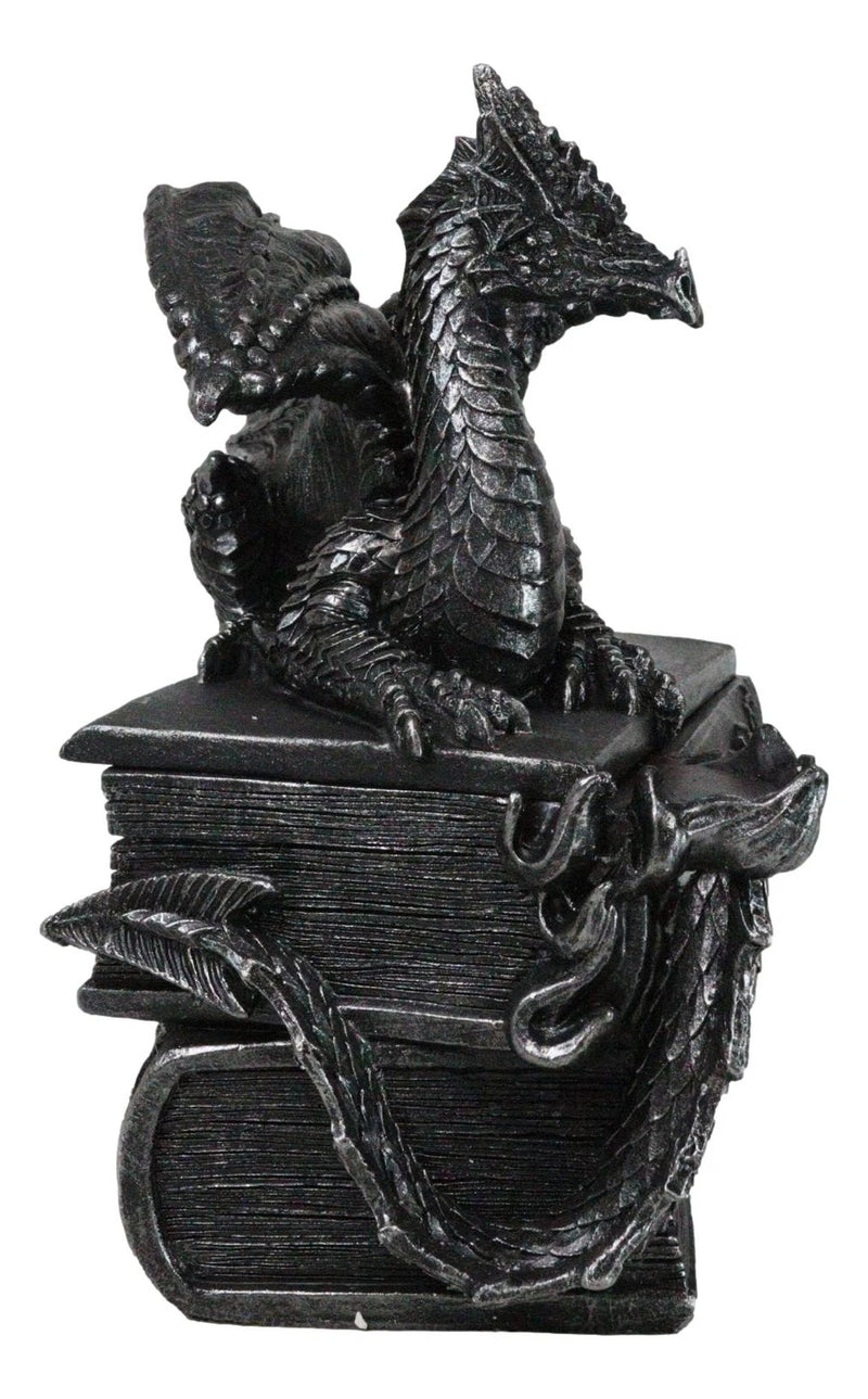 Medieval Fantasy Dragon Guardian of Knowledge Secret Trinket Box Figurine 8.25"H-4