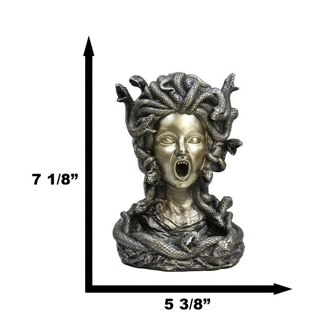 Greek Goddess Medusa with Snake Hairs Backflow Incense Cone Burner Figurine-5