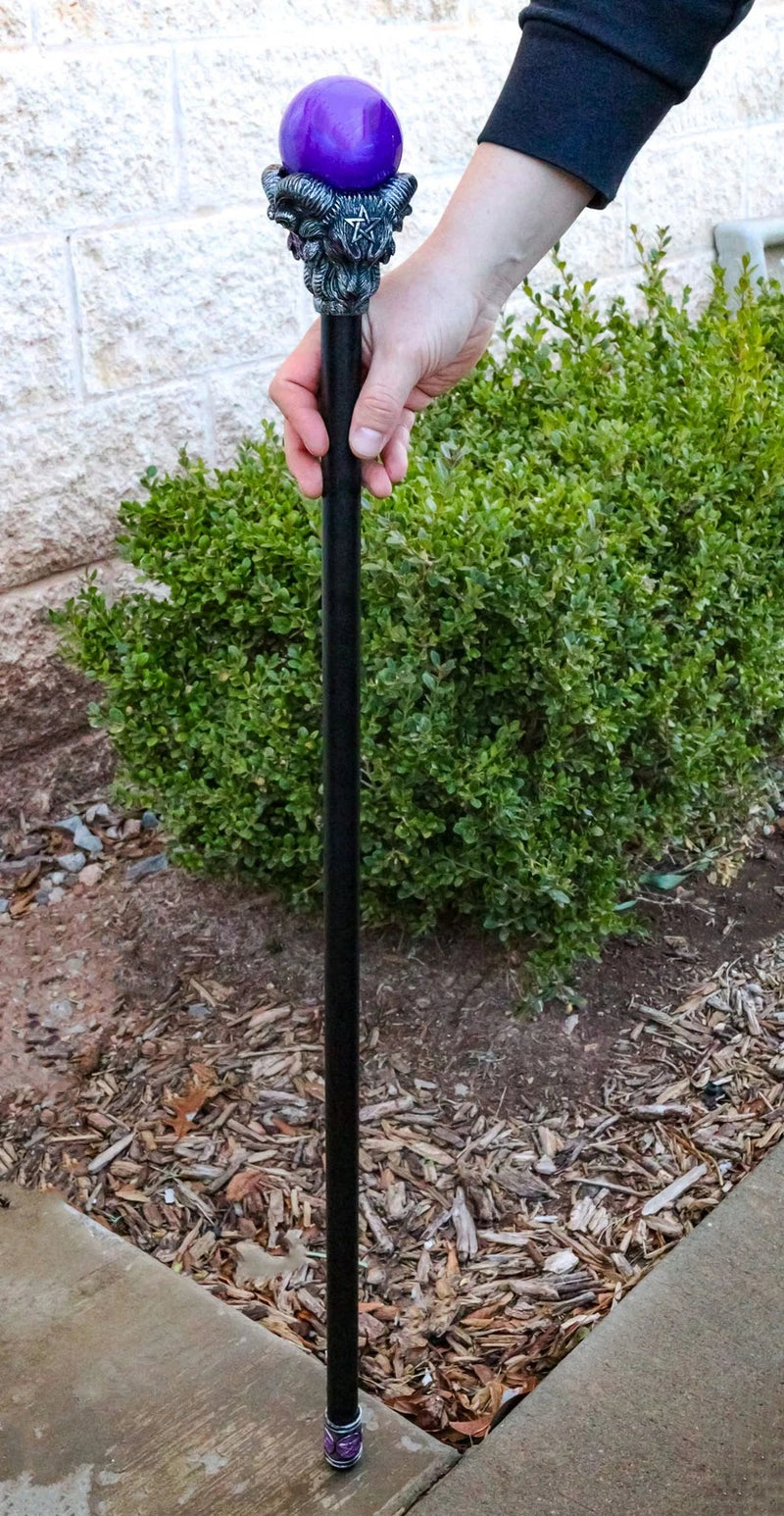 Dark Occult Pentagram Baphomet Sabbatic Goat of Mendes Swagger Stick Cane Staff-1