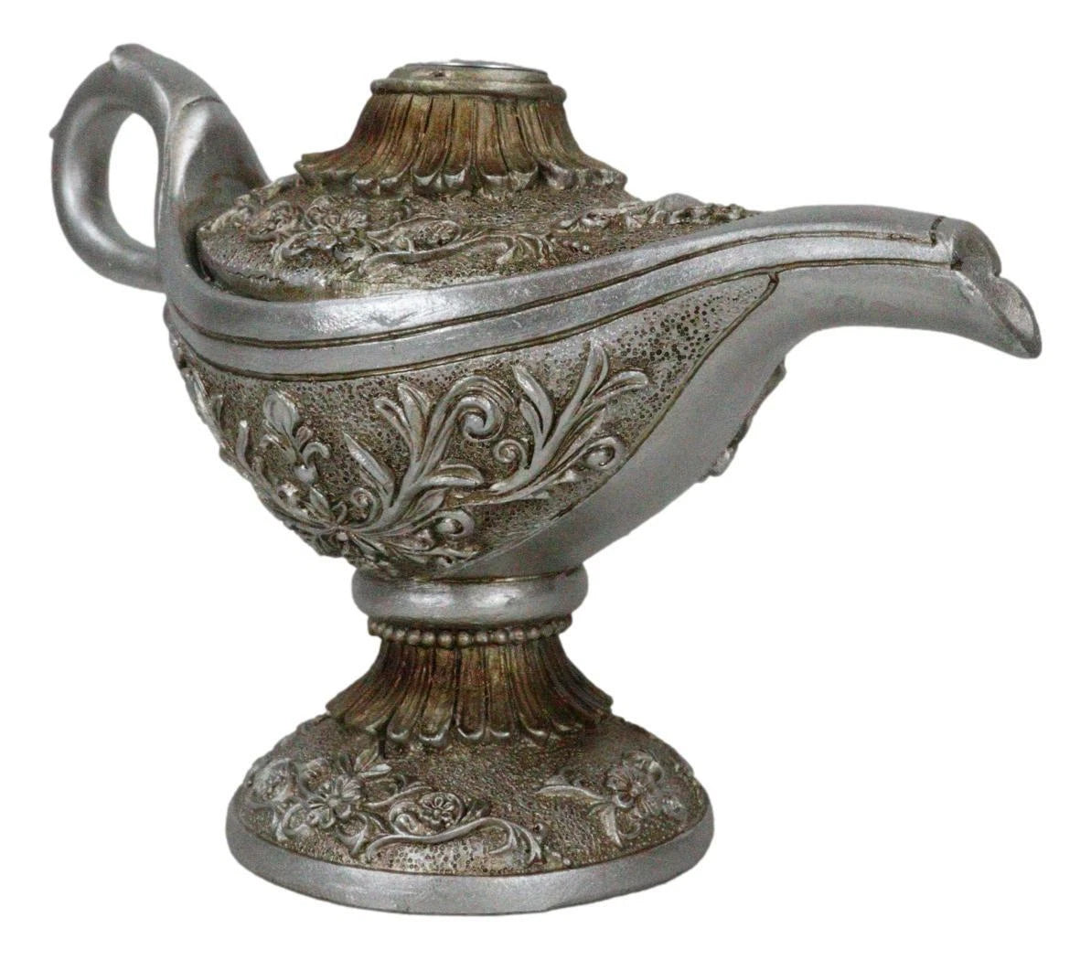 Floral Ornate Aladdin Genie Magical Lamp Backflow Incense Cone Burner Figurine-6