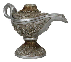 Floral Ornate Aladdin Genie Magical Lamp Backflow Incense Cone Burner Figurine-6